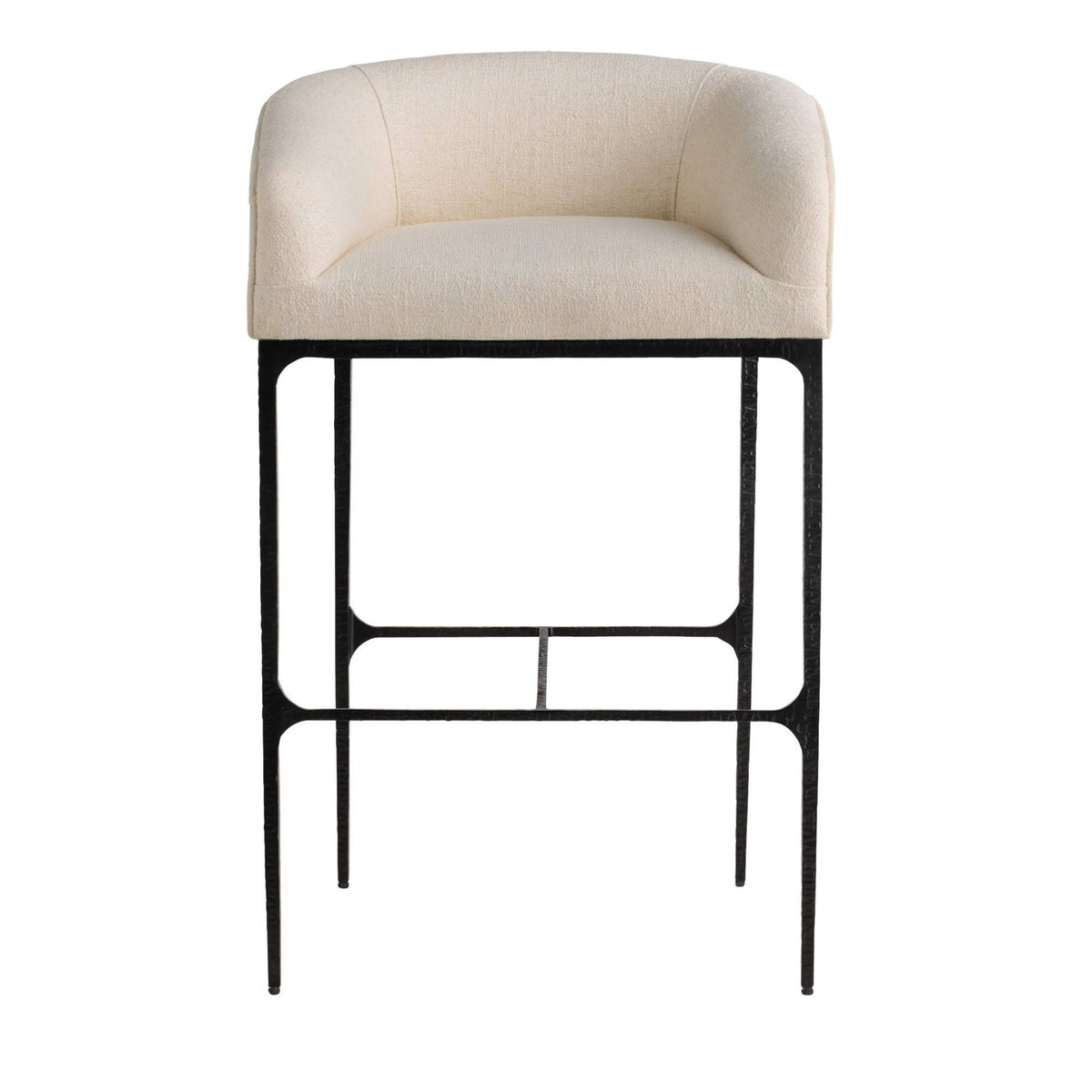 Osbourne Performance Oxford White & Hammered Iron Bar Stool (Set of 2)