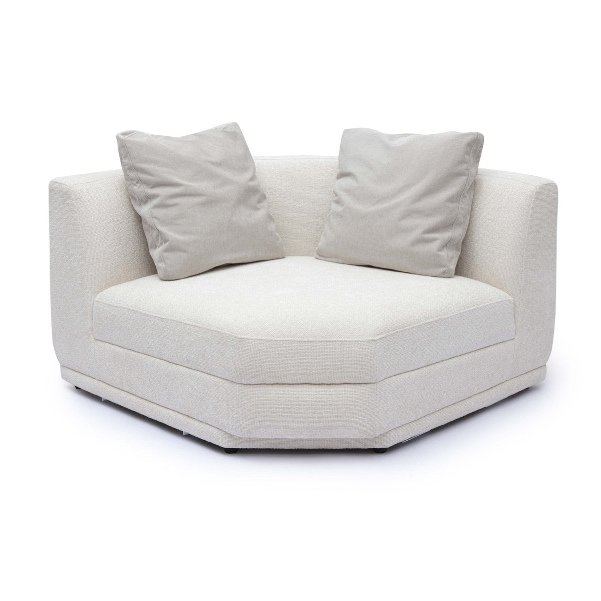 Arabella Cream Chenille Modular Wedge Corner Chair