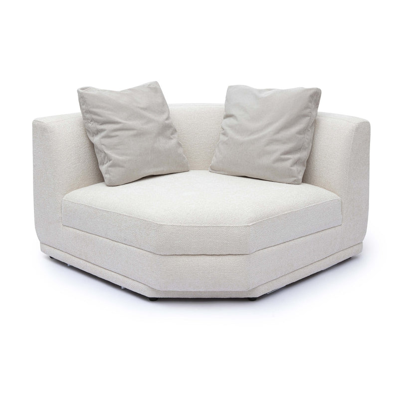 Arabella Cream Chenille Modular Wedge Corner Chair