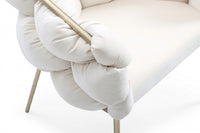 Camber Modern Off White & Gold Dining Chair