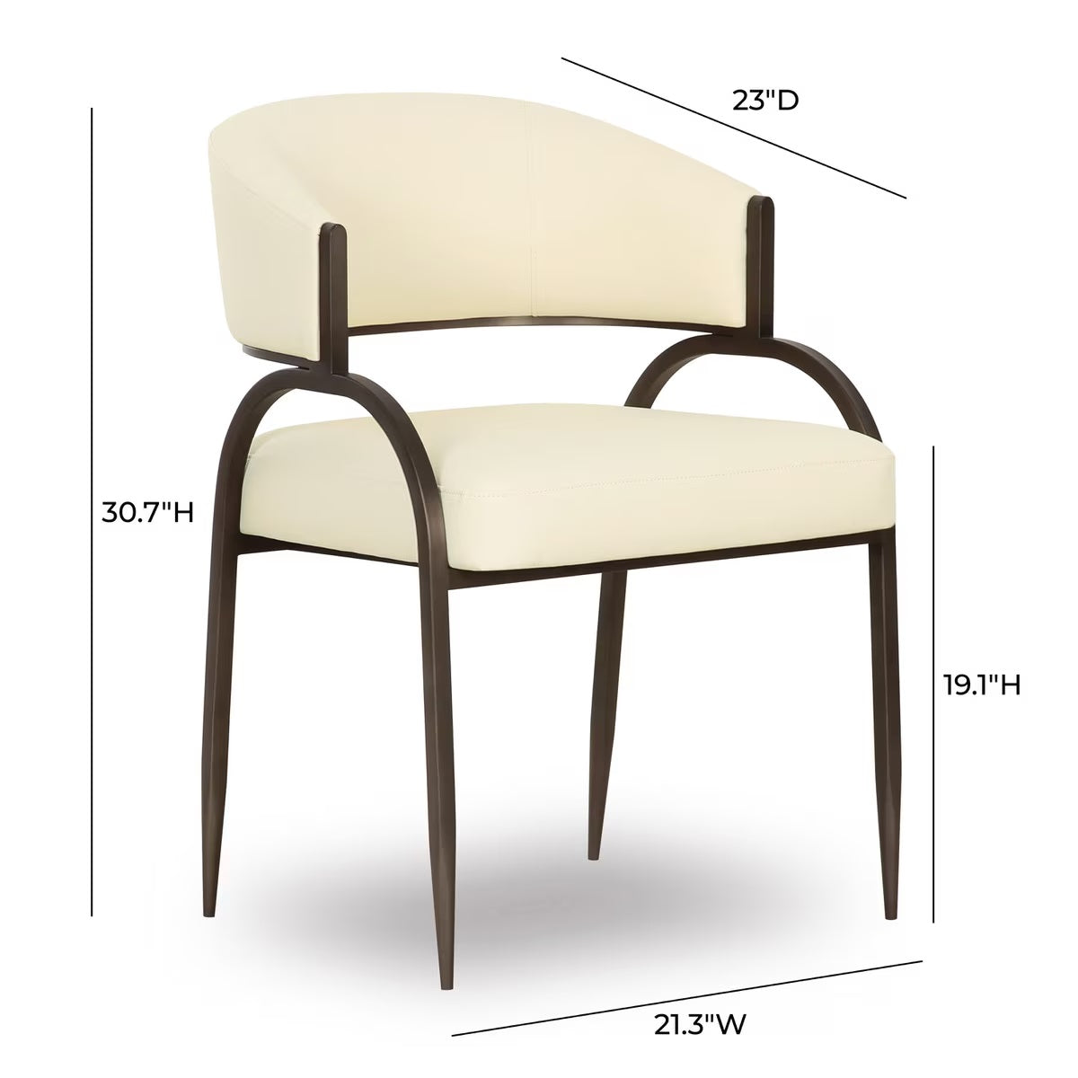 Geovanna Cream Performance Vegan Leather Dining Chair