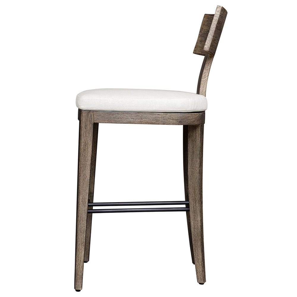 Sammantha White & Grey Outdoor Bar Stool