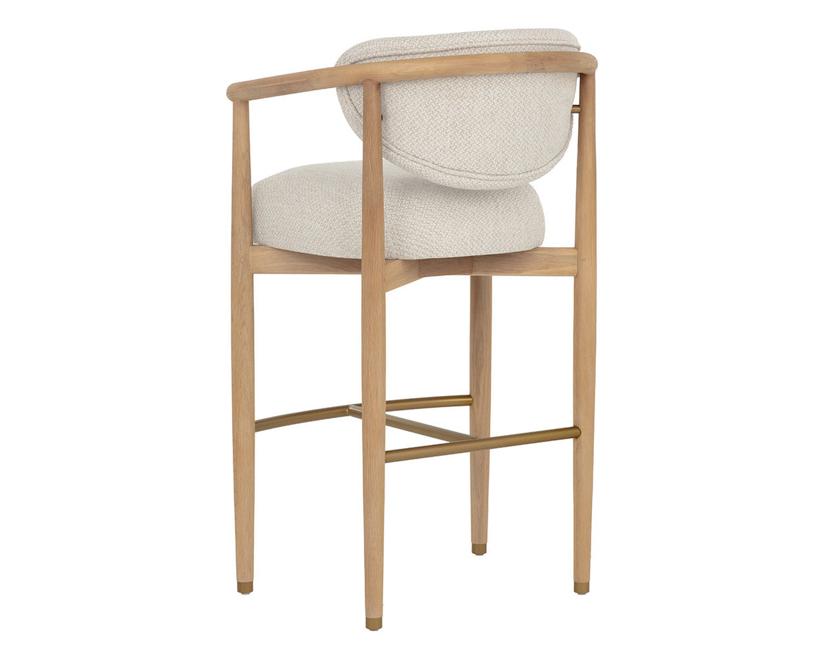 Sigrid Oatmeal Upholstered Oak Bar Stool