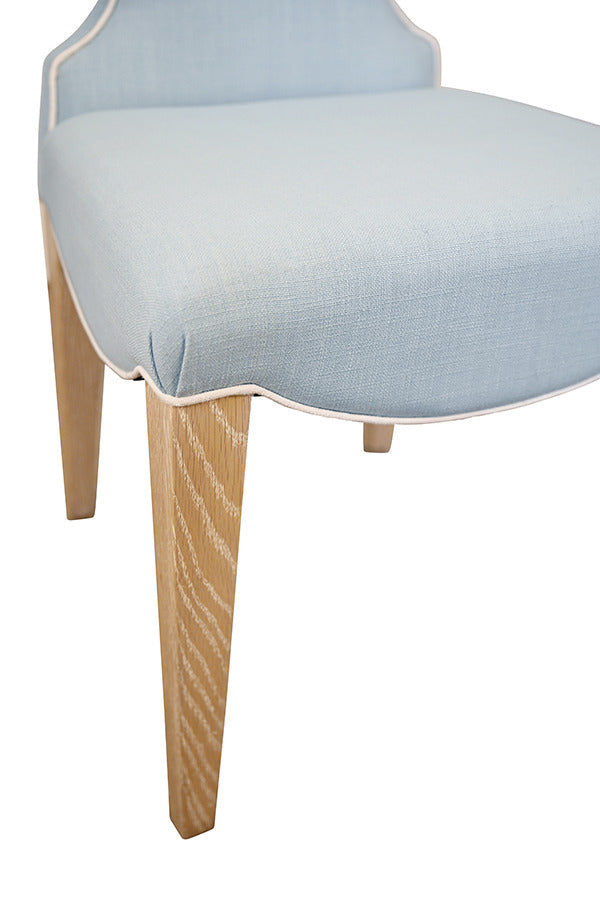 Fischer Light Blue Performance Linen Dining Chair