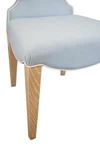 Fischer Light Blue Performance Linen Dining Chair