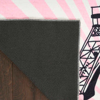 Eiffel Tower Pink Area Rug