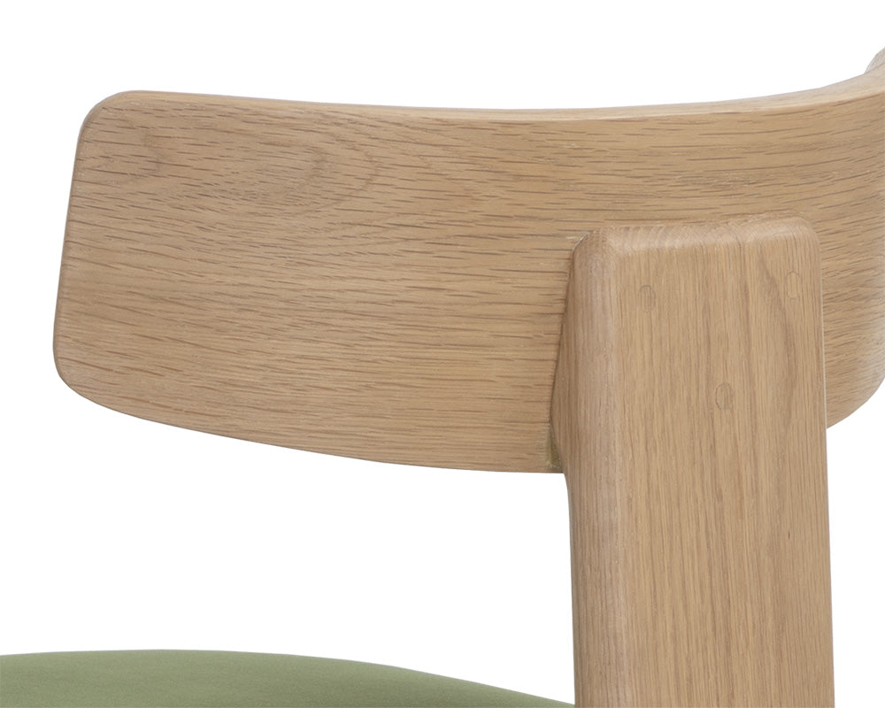 Horton Rustic Oak & Forest Green Dining Chair (Set of 2)