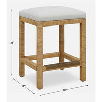 Mary Off White Natural Rattan Counter Stool