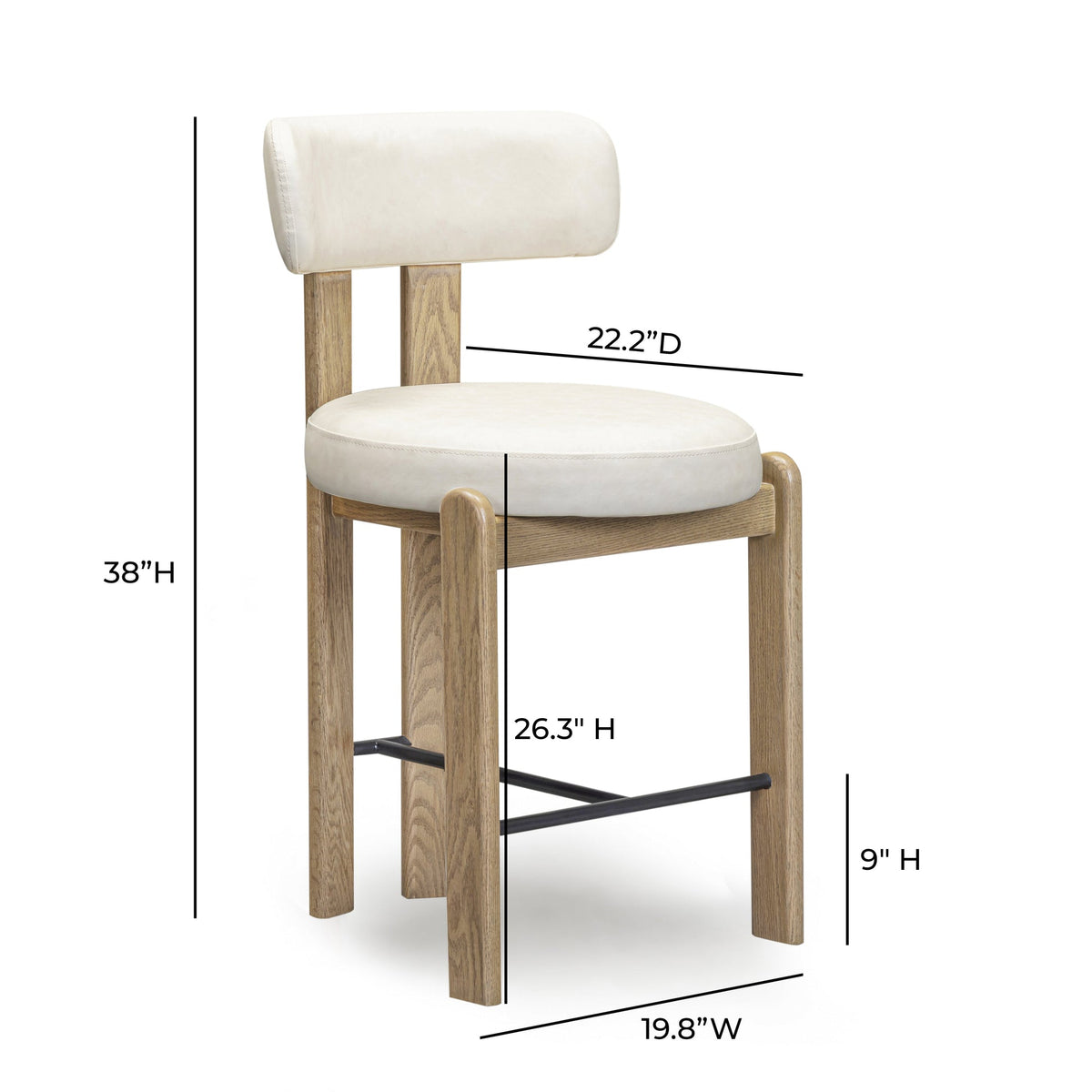 Ophelia Cream Performance Vegan Leather Counter Stool