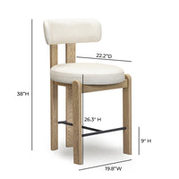 Ophelia Cream Performance Vegan Leather Counter Stool