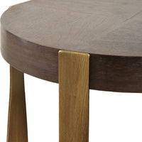 Olivia Walnut & Gold Accent Table