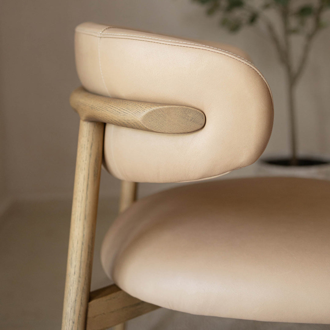 Rowan Nude Leather Dining Chair