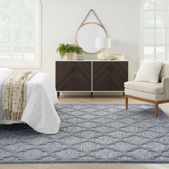 Asako Indoor/Outdoor Denim Blue Area Rug - Elegance Collection