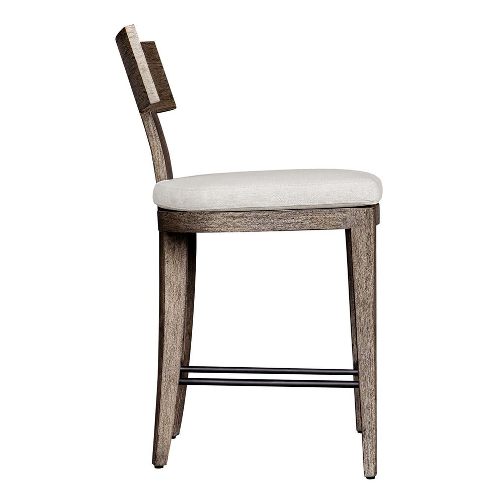 Sammantha White & Grey Outdoor Counter Stool