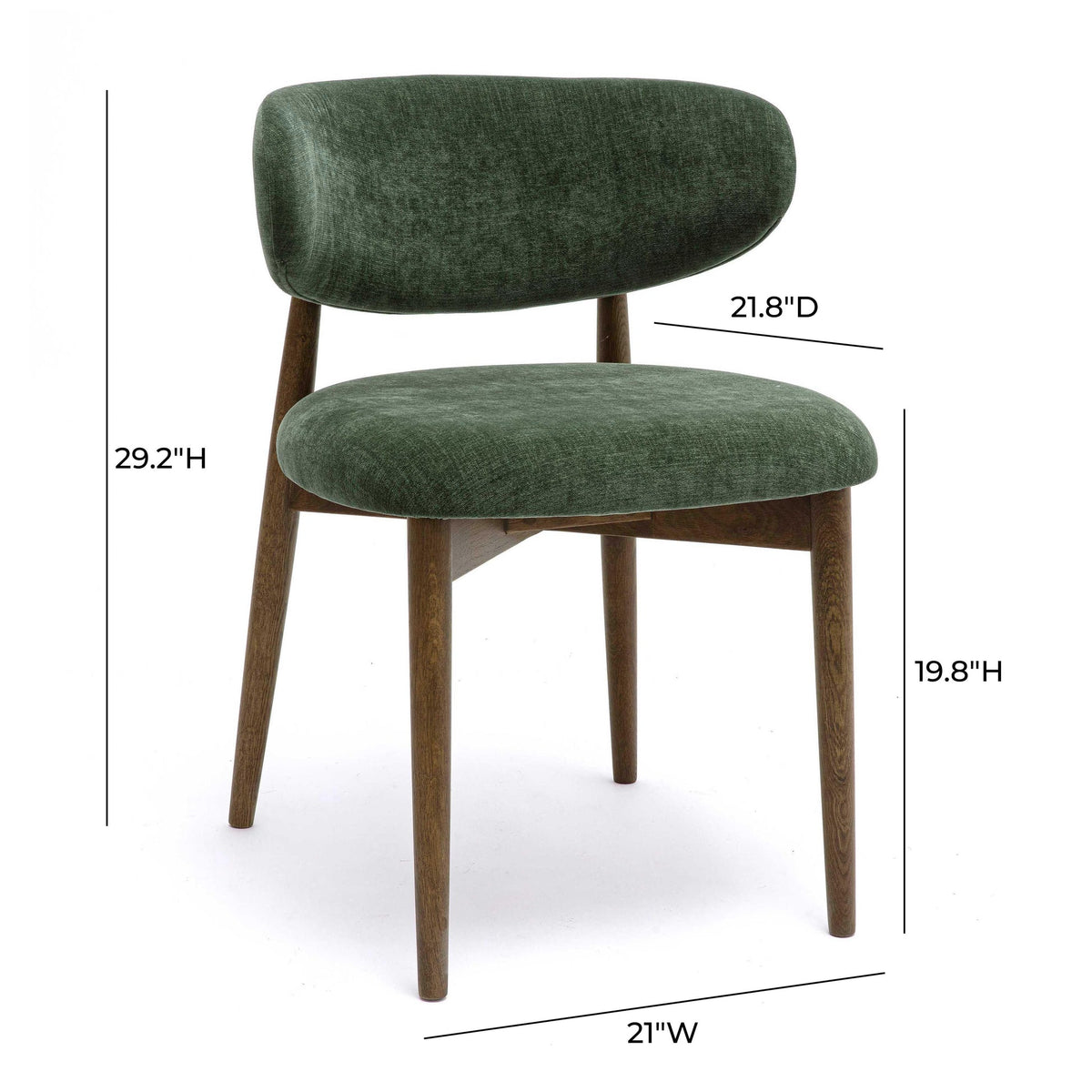 Eloise Forest Green Performance Textured Velvet Dining Chair