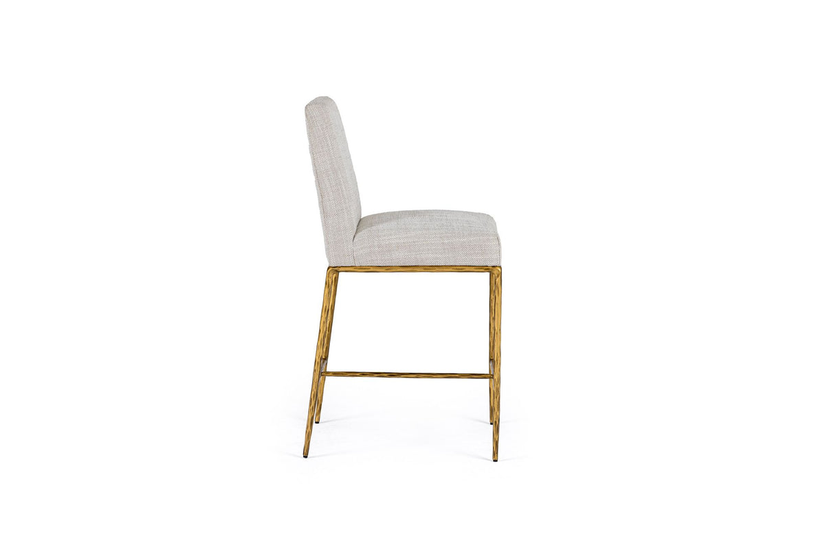 Leslie Modern Off-White & Gold Counter Stool