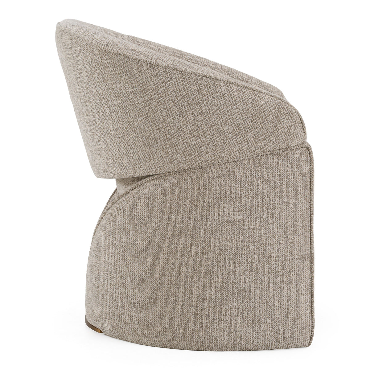 Tarrace Modern Beige Upholstered & Brushed Gold Dining Chair