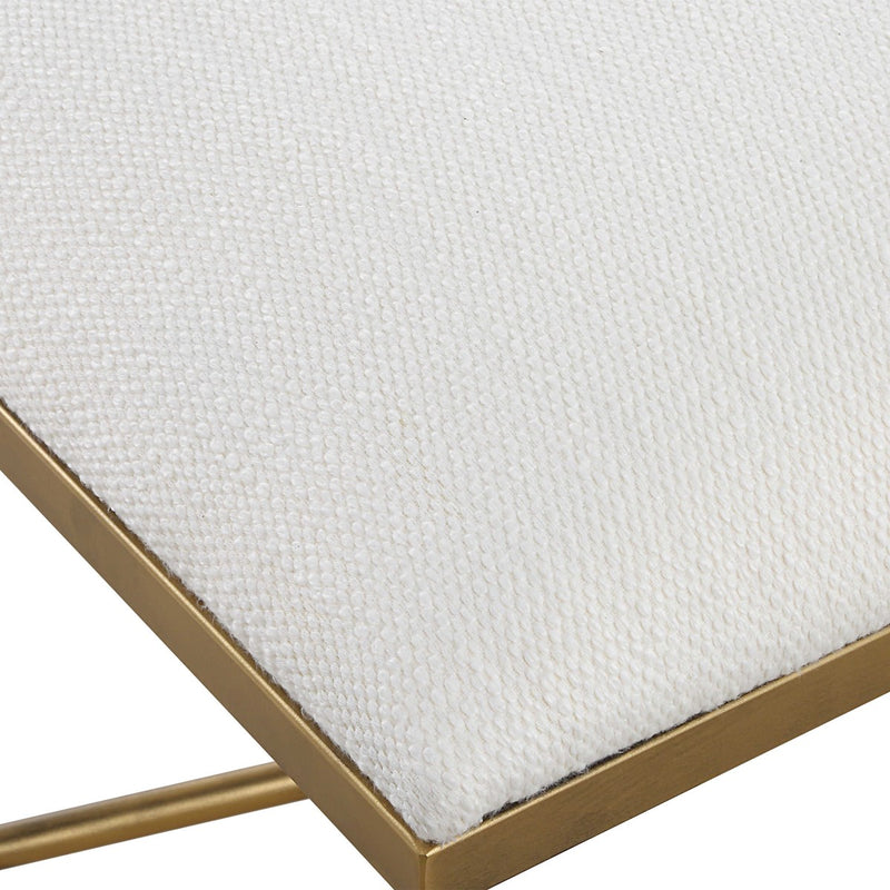 Adalee Large White & Gold Bench