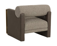 Edgar Earth Fabric, Espresso Faux Leather & Gold Accent Chair