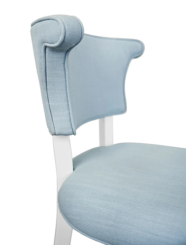 Oceane Light Blue Performance Linen & White Dining Chair