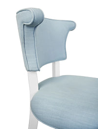 Oceane Light Blue Performance Linen & White Dining Chair