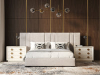 Loupe Modern Grey Velvet Bed