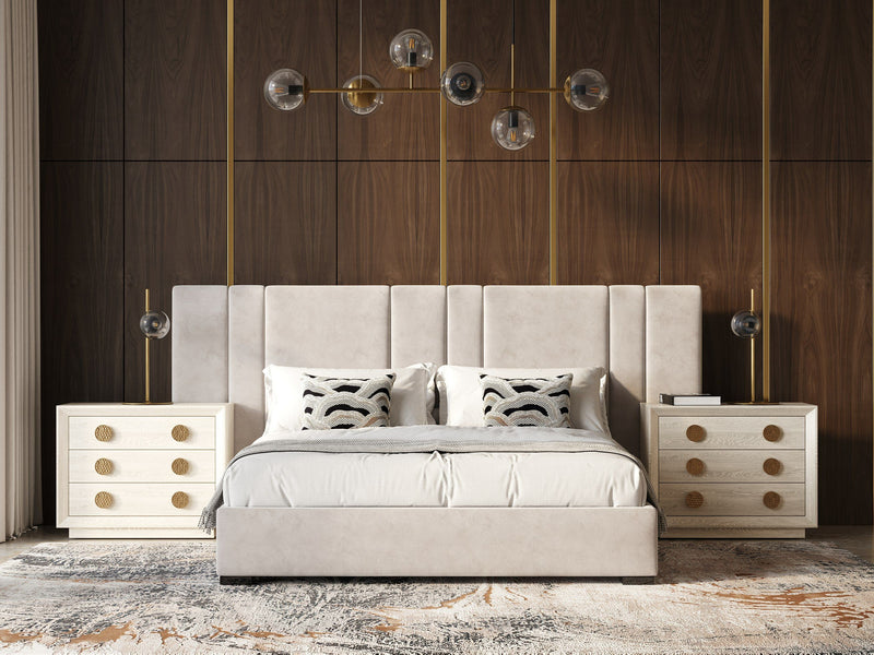 Loupe Modern Grey Velvet Bed