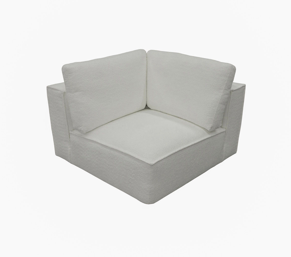 Luce Modern White Fabric Sectional Sofa W/ Left Facing Chaise