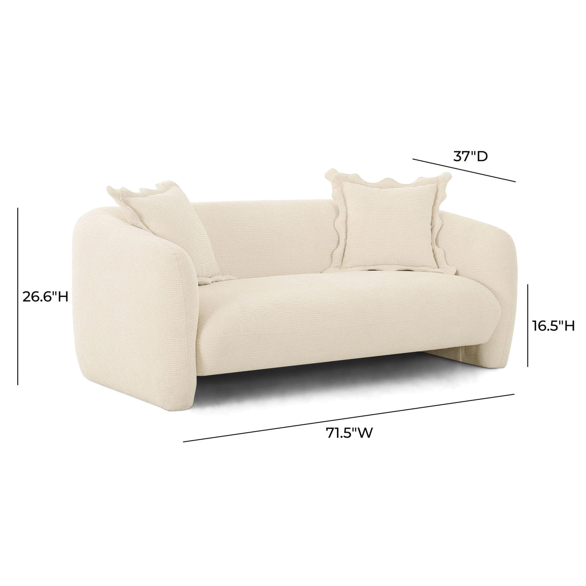 Lou 71.5” Sandstone Textured Performance Velvet Loveseat