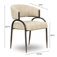 Geovanna Cream Textured Performance Boucle Dining Chair