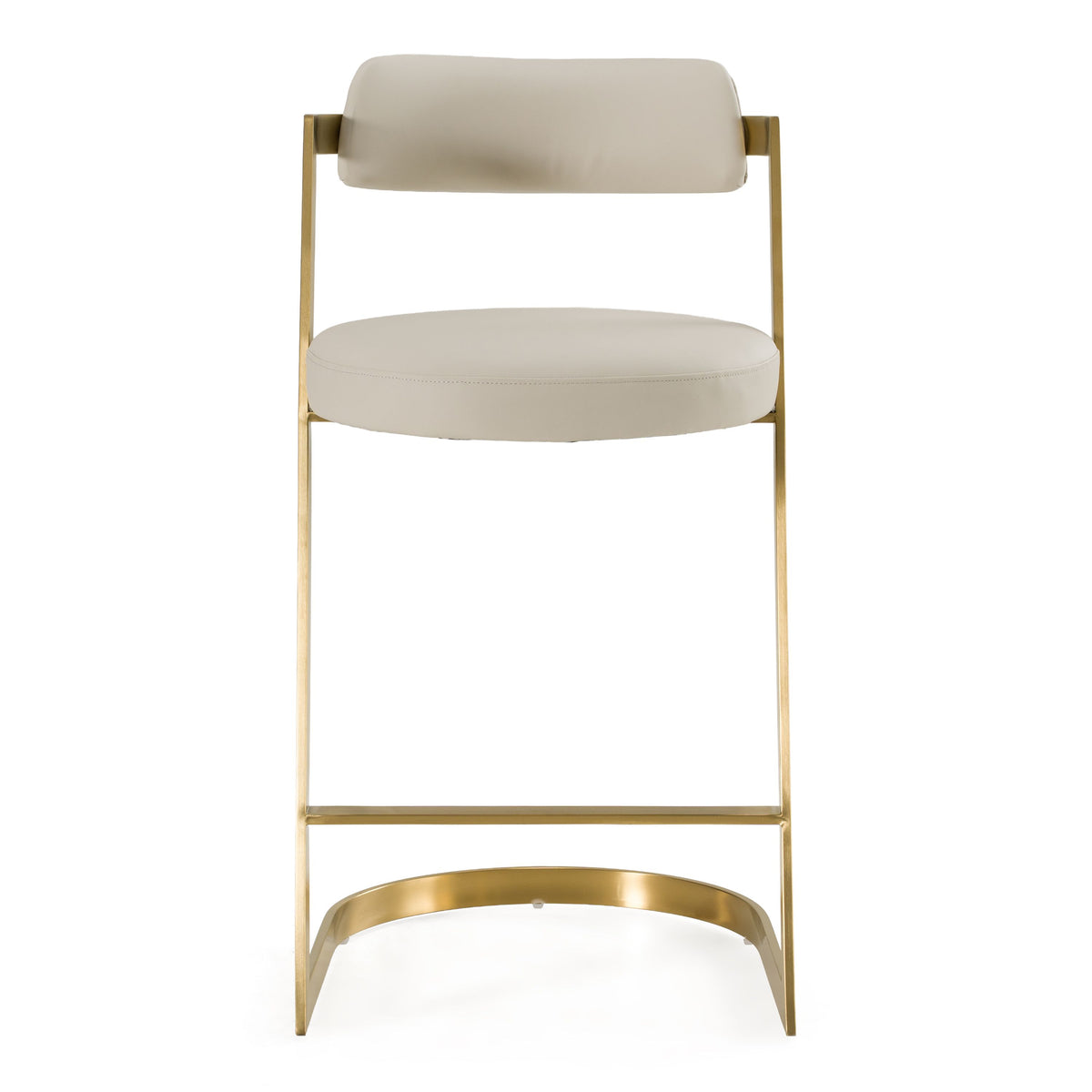 Diana Beige Leatherette & Gold Counter Stool