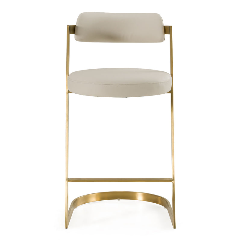 Diana Beige Leatherette & Gold Counter Stool