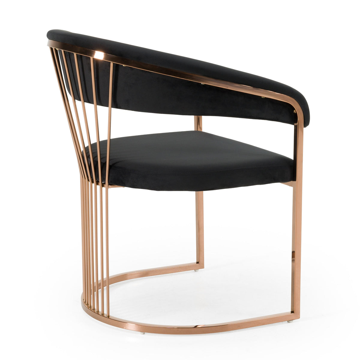 Adelpha Black Velvet and Rosegold Dining Chair