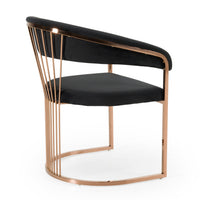 Adelpha Black Velvet and Rosegold Dining Chair