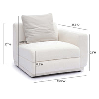 Arabella Cream Chenille Modular RAF Corner Chair