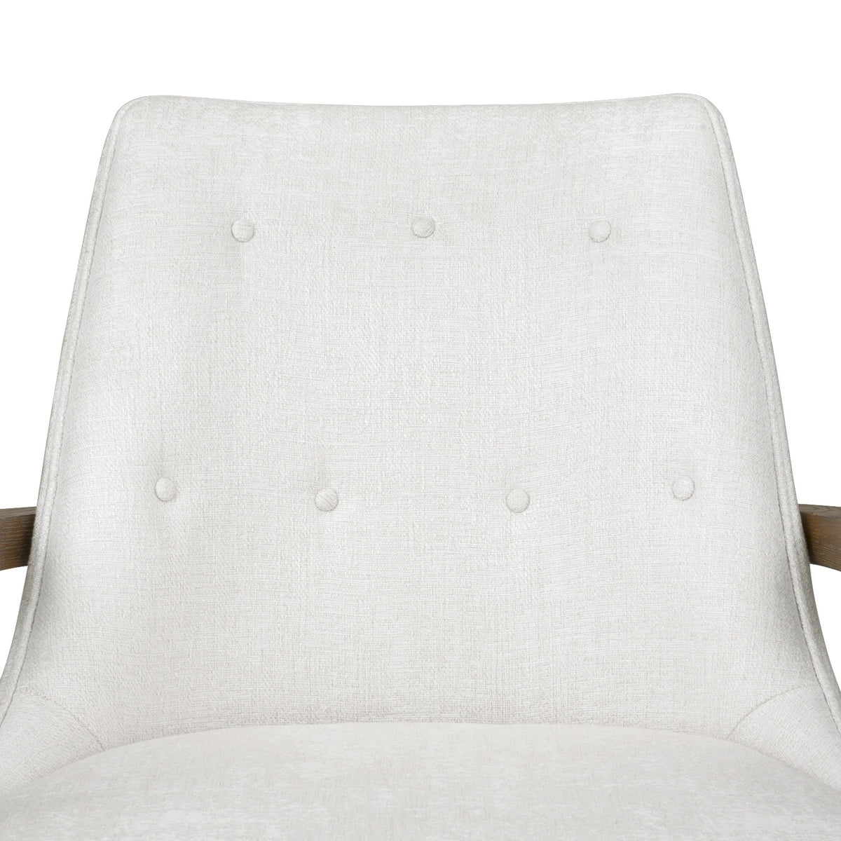 Livia Soft White Velvet & Oak Driftwood Accent Chair