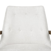Livia Soft White Velvet & Oak Driftwood Accent Chair