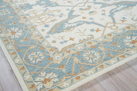 Nell Ivory/ Light Blue Motif Luxury Area Rug