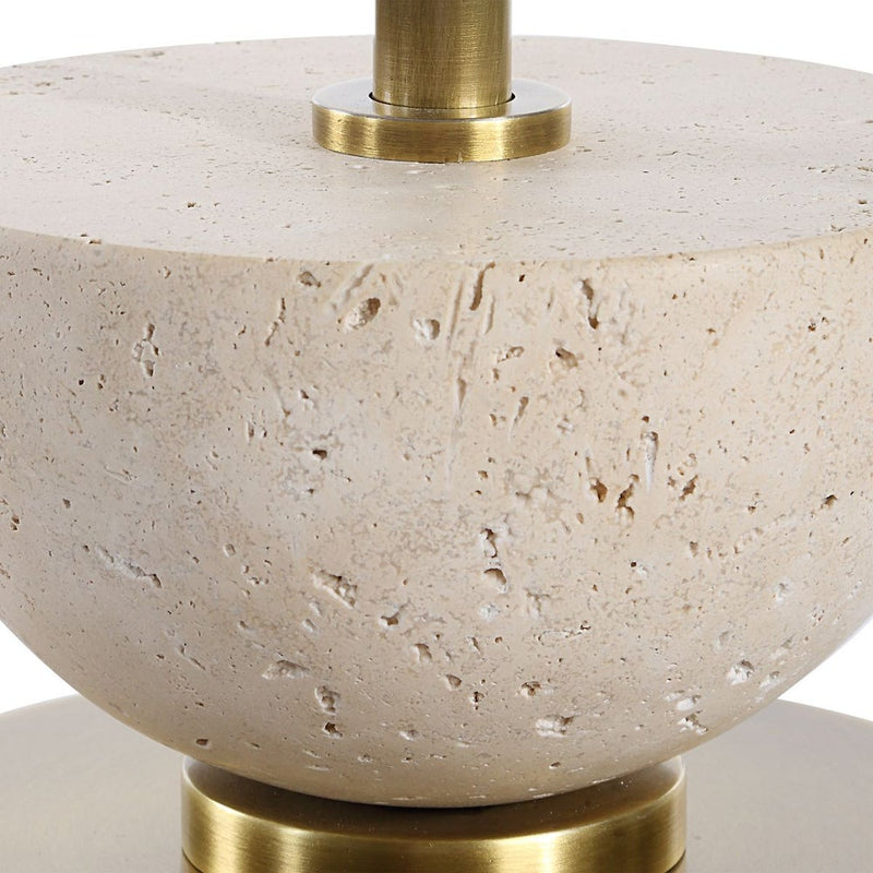 Hallie 37" Travertine & Gold Buffet Lamp