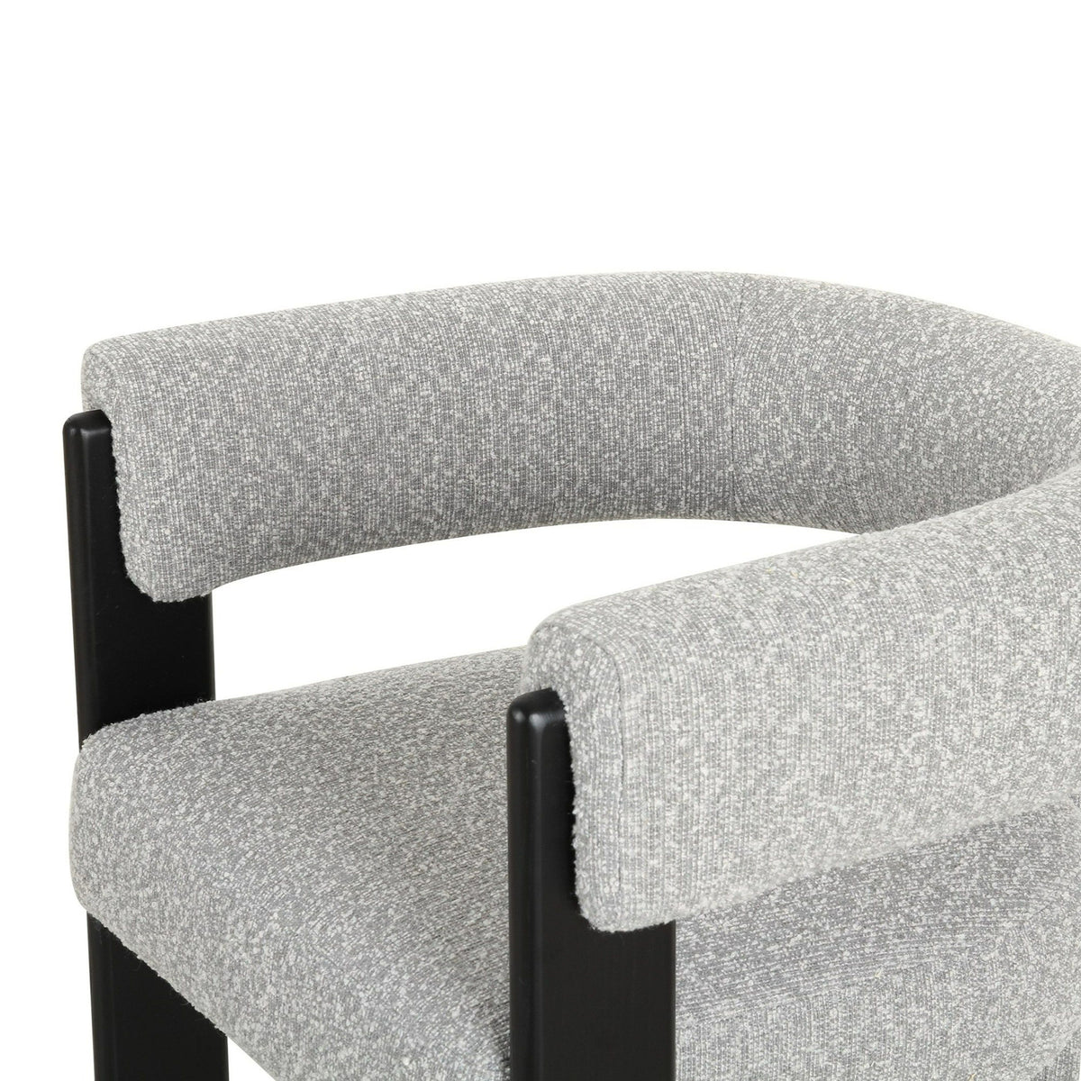 Braxton Modern Light Grey Fabric & Black Dining Chair