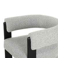Braxton Modern Light Grey Fabric & Black Dining Chair