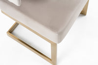 True Modern Off-White Velvet & Brass Dining Chair