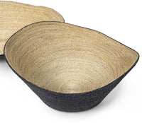 Mckinley Wide Black & Natural Seagrass Bowl (3 Sizes Available)