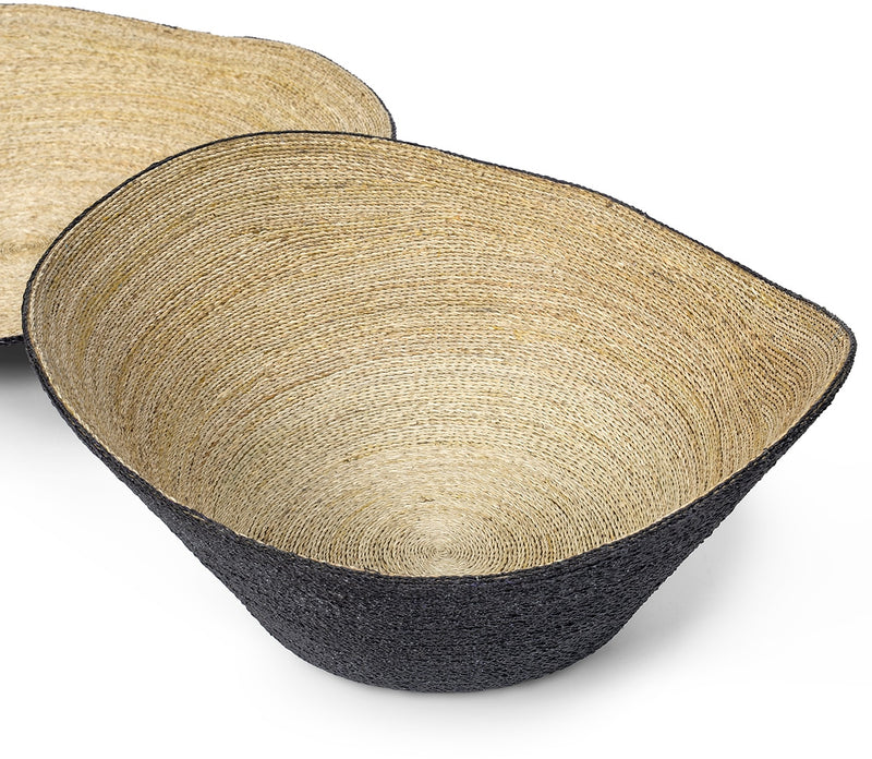 Mckinley Wide Black & Natural Seagrass Bowl (3 Sizes Available)