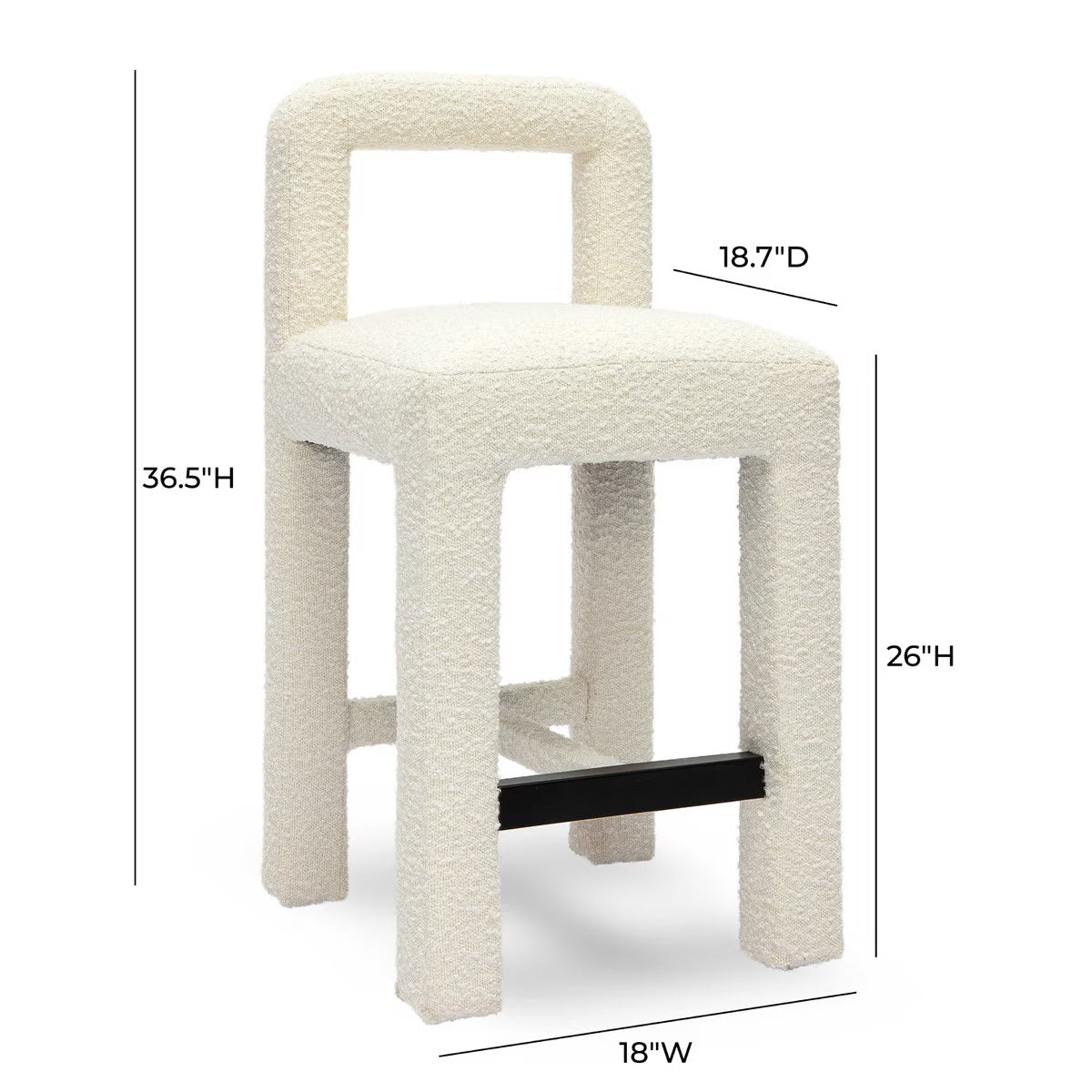 Hazel Cream Boucle Counter Stool