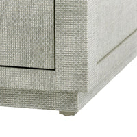 Barletto 2 Drawer Moss Grey Grasscloth End Table/Nightstand