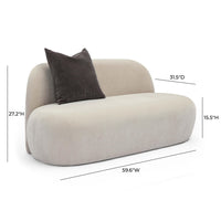 Carraway 59.6" Taupe Upcycled Chenille Loveseat