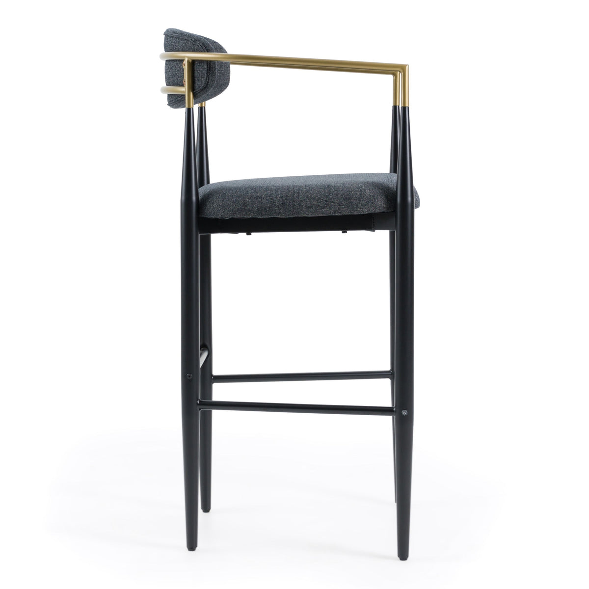 Nicole Dark Grey/Gold & Black Bar Stool