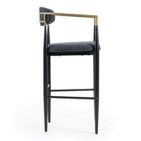 Nicole Dark Grey/Gold & Black Bar Stool