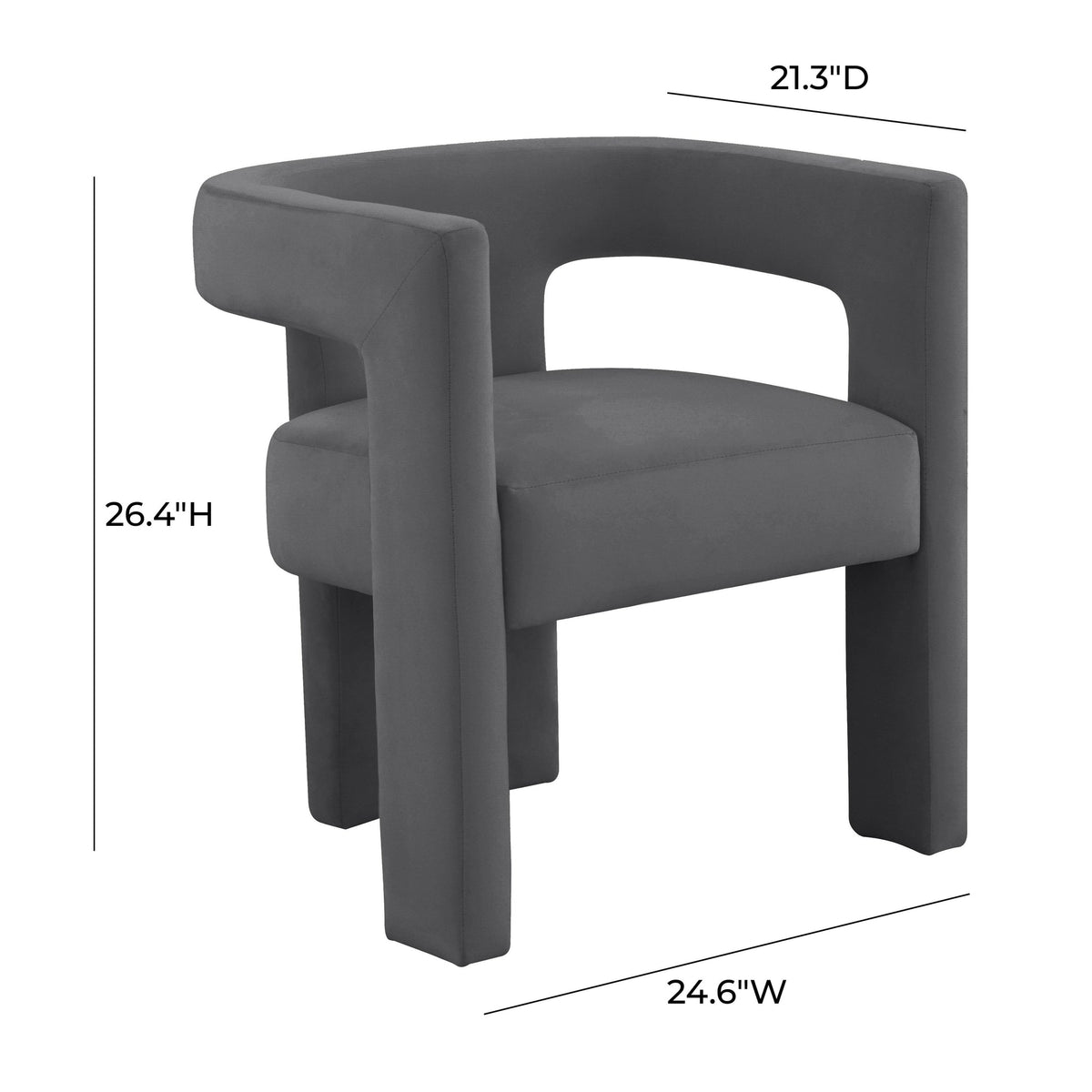 Sloane Dark Grey Performance Velvet Chair